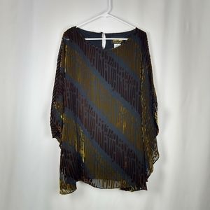 Vintage Bob Mackie Silk Caftan Tunic Top 1X Plus